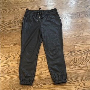 n:PHILANTHROPY Black Faux leather joggers Pants